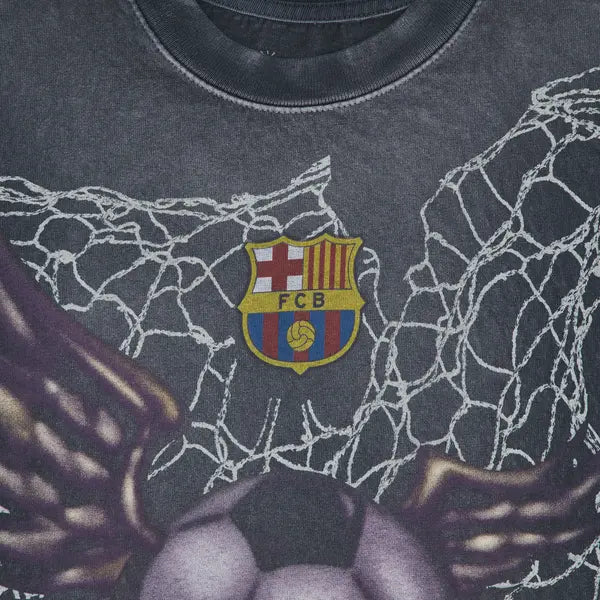 Cactus Jack by Travis Scott x FC Barcelona Washed Spray Logo Tee 'Black'
