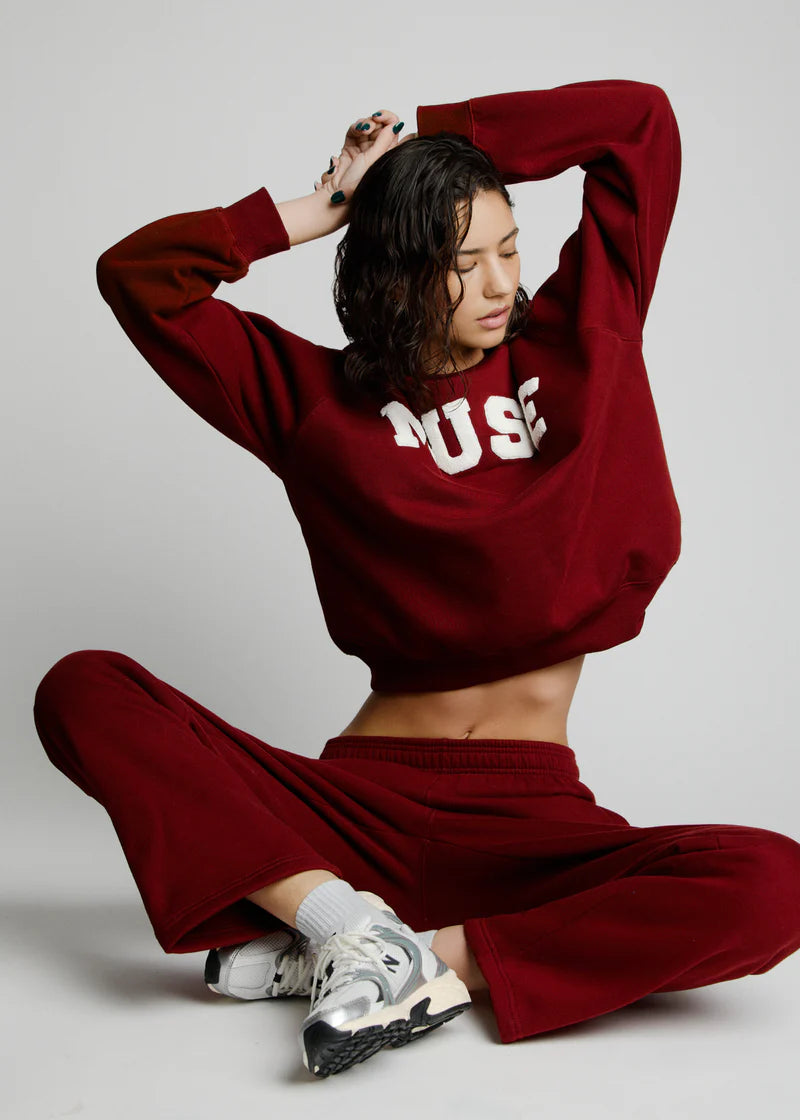 Muse Heavyweight Straight Joggers - Wine