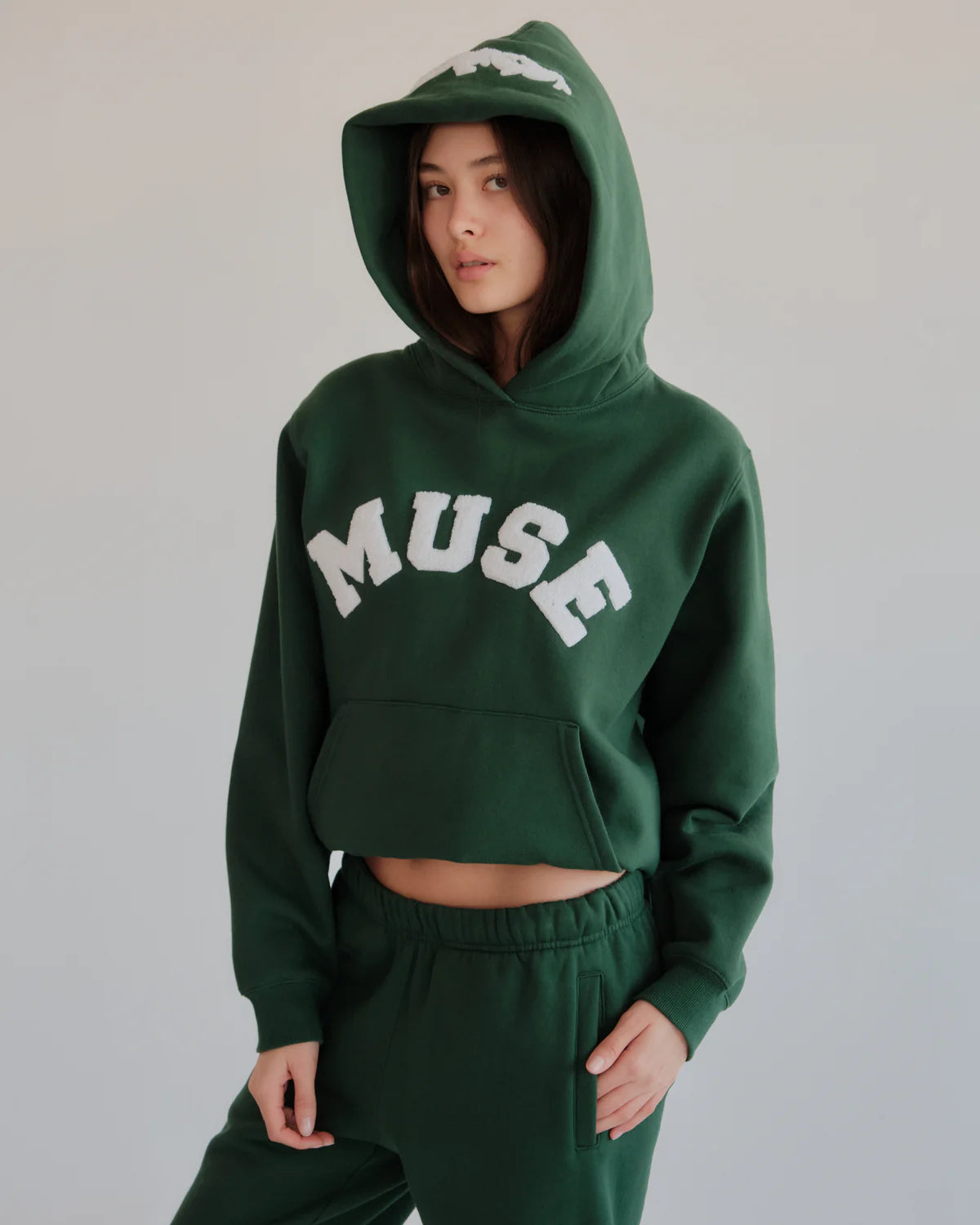 Muse Heavyweight Chenille Hoodie - Green Pine