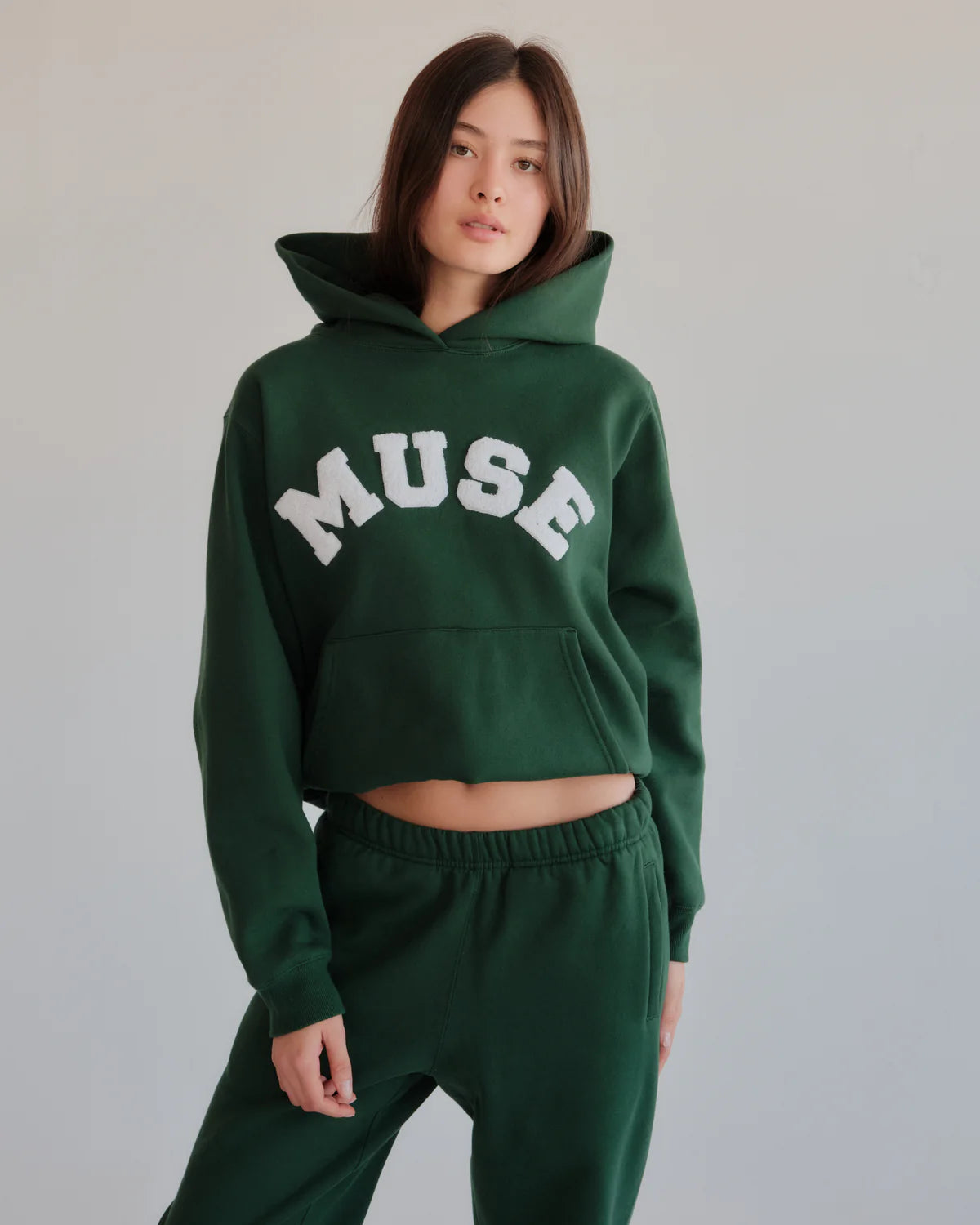 Muse Heavyweight Chenille Hoodie - Green Pine