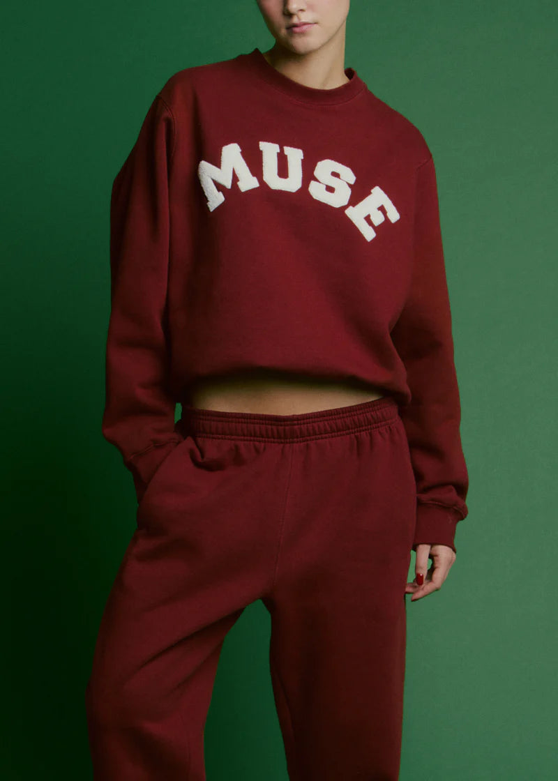 Muse Heavyweight Straight Joggers - Wine