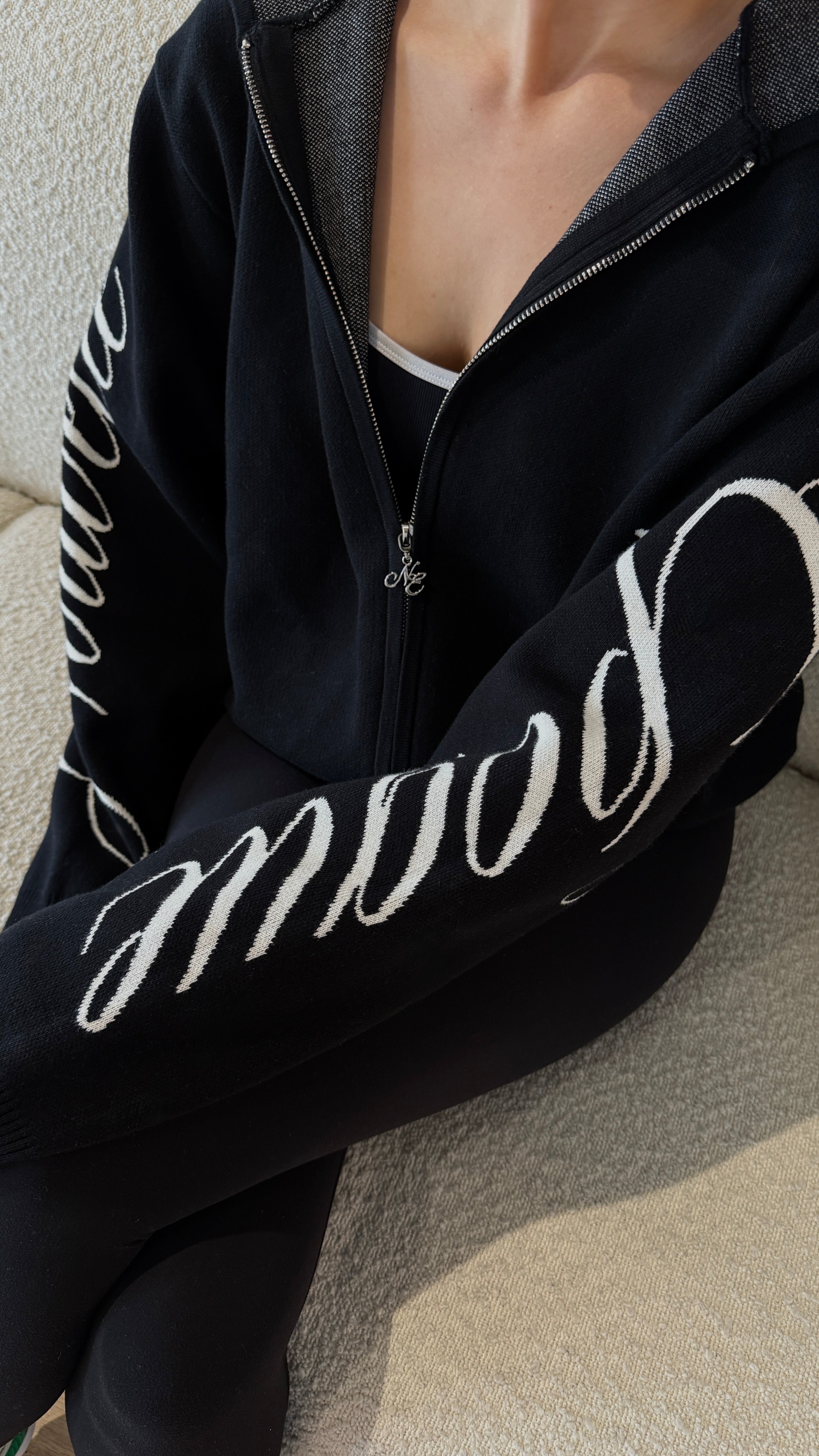 Nouvelle Époque Zip Up Hoodie – Black